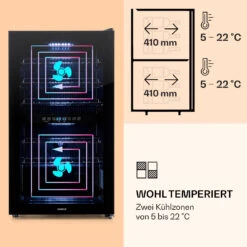Shiraz 29 Duo Weinkühlschrank 2 Zonen 80L/29 Flaschen 5-22°C Touch -Haushaltsgeräte Rabatte 10035846 de 0003 logo