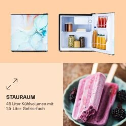 CoolArt 45L Mini-Kühlschrank EEK F Gefrierfach 1,5l Designtür -Haushaltsgeräte Rabatte 10036181 de 0003 logo