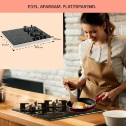 MultiChef 4 Kombi-Gaskochfeld Gas/Glaskeramik 4 Zonen -Haushaltsgeräte Rabatte 10036337 de 0006 usp