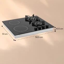 MultiChef 4 Kombi-Gaskochfeld Gas/Glaskeramik 4 Zonen -Haushaltsgeräte Rabatte 10036337 yy 0011 dimensions
