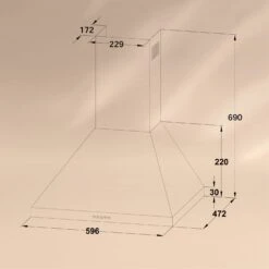 Victoria Dunstabzugshaube 60cm Retro-Design 644,5m³/h 2 LED-Lampen -Haushaltsgeräte Rabatte 10036448 de 0006 logo
