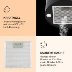 Barella Dunstabzugshaube 35,5 X 93,5 X 43 Cm Umluft 557 M³/h LED Aktivkohlefilter -Haushaltsgeräte Rabatte 10037863 de 0004 logo