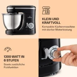 Bella Mini Rührmaschine 1200 W 6 Stufen 4 Liter Edelstahl Pulsfunktion -Haushaltsgeräte Rabatte 10037980 de 0003 logo