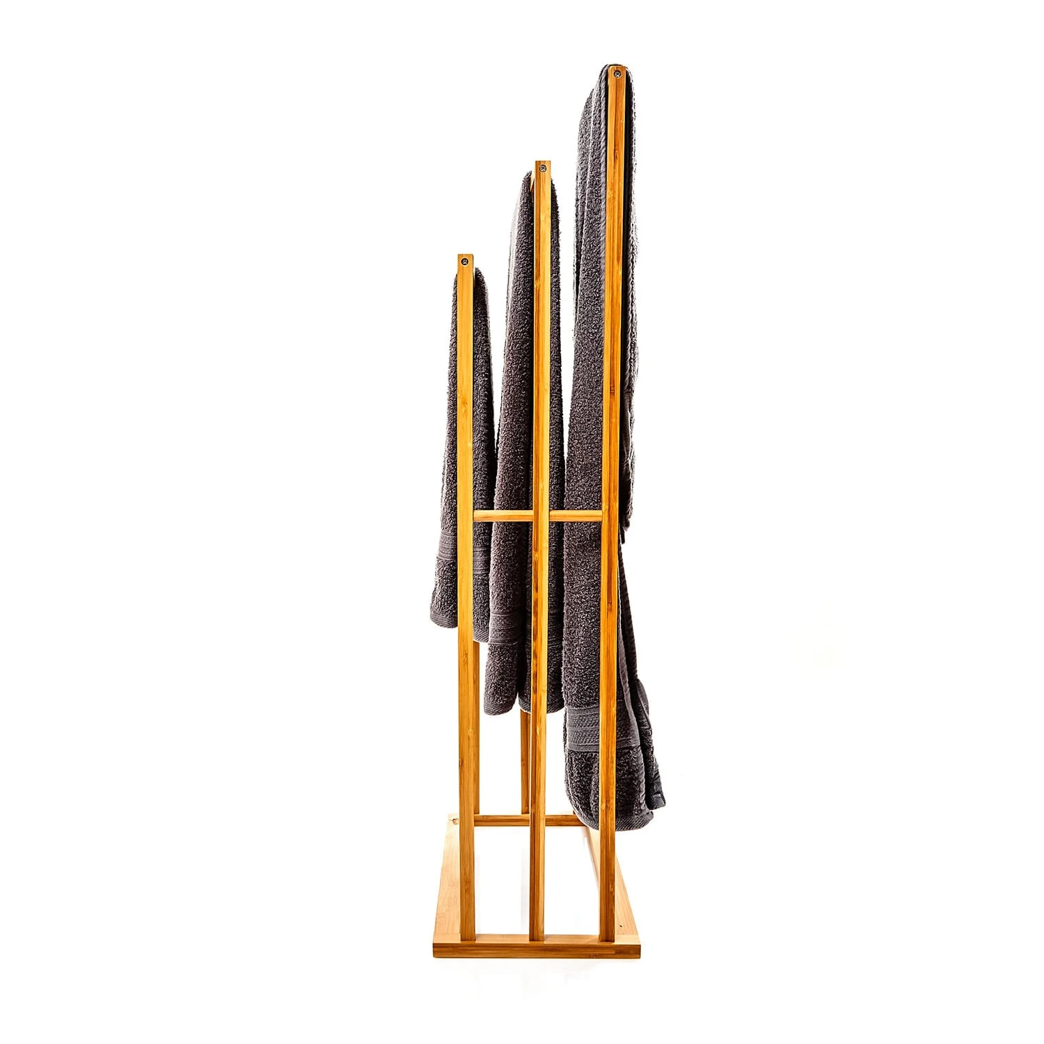 Handtuchhalter 3-fache Handtuchstange 55x100x24 Cm Treppenoptik Bambus 4 Handtuchhalter 3-fache Handtuchstange 55x100x24 Cm Treppenoptik Bambus – Bild 4