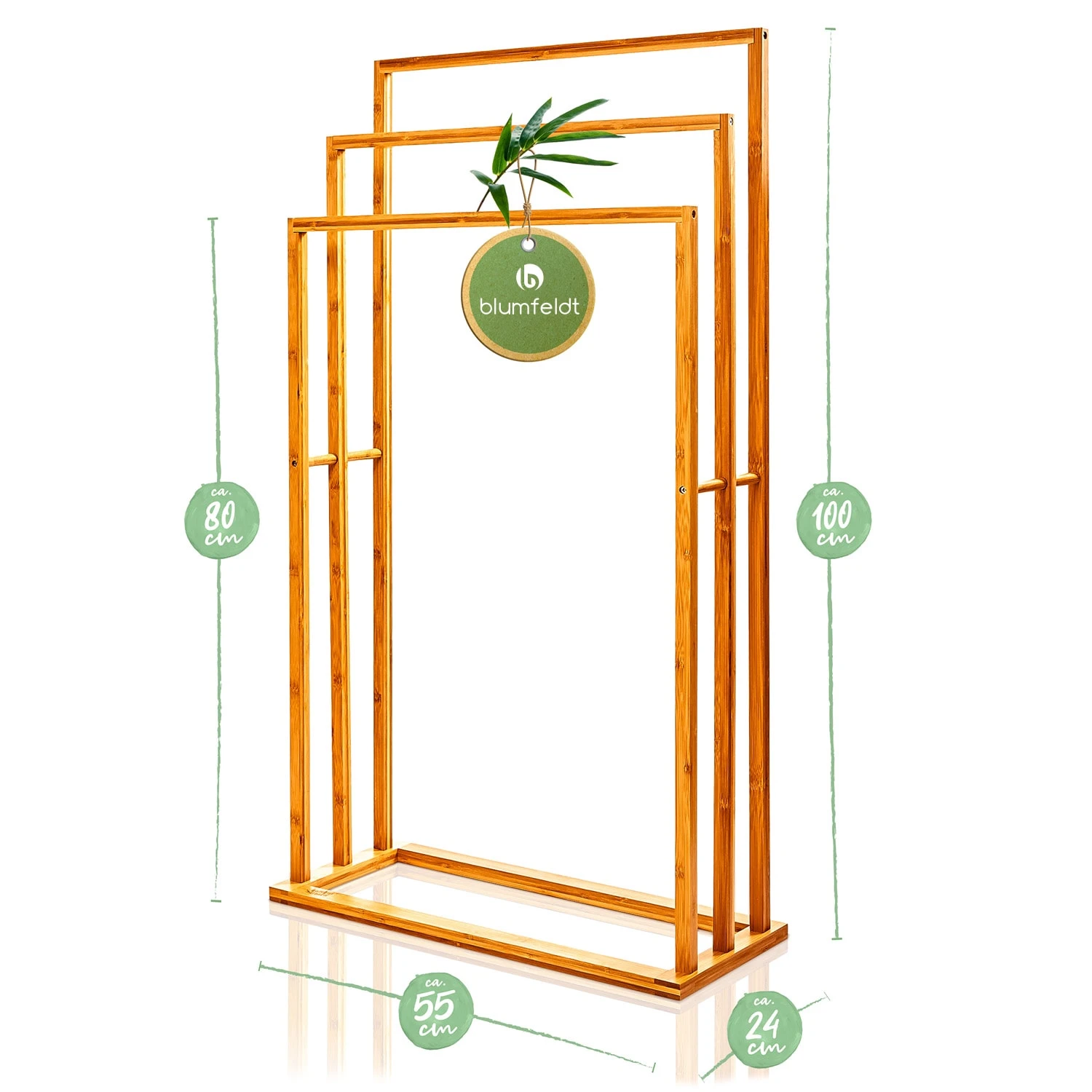 Handtuchhalter 3-fache Handtuchstange 55x100x24 Cm Treppenoptik Bambus 7 Handtuchhalter 3-fache Handtuchstange 55x100x24 Cm Treppenoptik Bambus – Bild 7