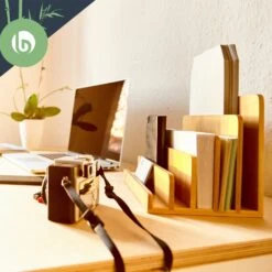 Briefablage Mit 5 Fächern DIN A4 25x17,5x16cm Stehend / Liegend Bambus -Haushaltsgeräte Rabatte 10038067 yy 0004 logo