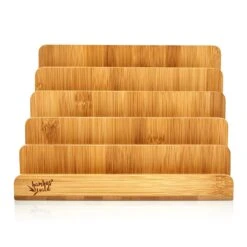 Briefablage Mit 5 Fächern DIN A4 25x17,5x16cm Stehend / Liegend Bambus -Haushaltsgeräte Rabatte 10038067 yy 0006 logo