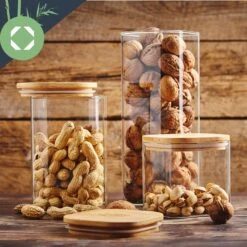 Eckiges Glas Mit Bambusdeckel Luftdicht Silikonring 6x25x6 Cm 500 Ml -Haushaltsgeräte Rabatte 10038105 yy 0004 logo