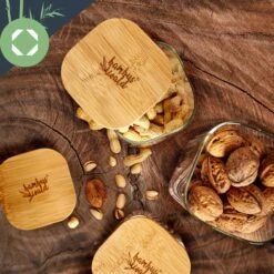 Eckiges Glas Mit Bambusdeckel Luftdicht Silikonring 6x25x6 Cm 500 Ml -Haushaltsgeräte Rabatte 10038105 yy 0005 logo