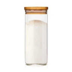 Eckiges Glas Mit Bambusdeckel Luftdicht Silikonring 6 X 15 Cm 300 Ml