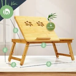 Laptoptisch Mit Lüftungsschlitzen Höhenverstellbar 58x23x29cm Bambus -Haushaltsgeräte Rabatte 10038181 yy 0008 logo