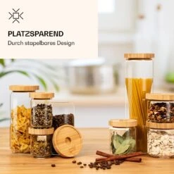 Stapelglas Mit Bambusdeckel 1700 Ml Stapelbar Luftdicht 8 Stapelglas Mit Bambusdeckel 1700 Ml Stapelbar Luftdicht -Haushaltsgeräte Rabatte 10038240 de 0003 logo
