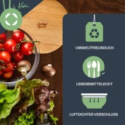 Salatschüssel 465 Ml Bambusdeckel Verschließbar BPA-frei Größe XS -Haushaltsgeräte Rabatte 10038273 de 0003 logo