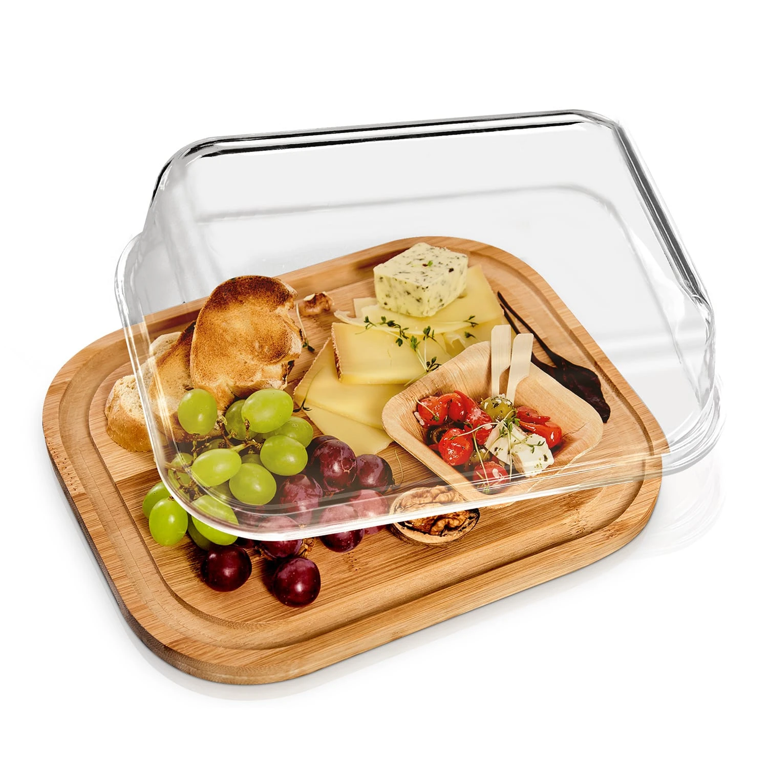 Glas-Servierplatte Luftdicht Geschmacksneutral Spülmaschinenfest 1 Glas-Servierplatte Luftdicht Geschmacksneutral Spülmaschinenfest