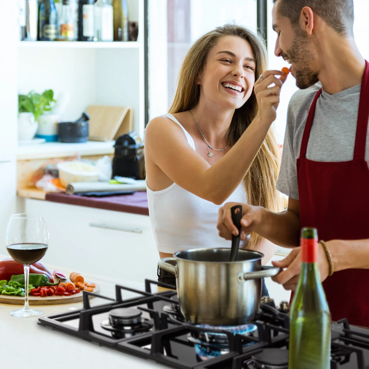 Victoria 5 Gaskochfeld 5-flammig Sabaf-Brenner Glaskeramik Retro-Look 2 Victoria 5 Gaskochfeld 5-flammig Sabaf-Brenner Glaskeramik Retro-Look – Bild 2