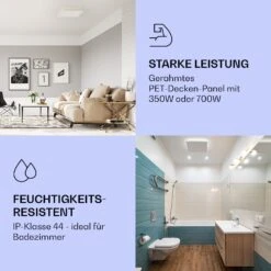 Wondersky Decken-Infrarotheizstrahler 2-er Set 350W 60x6,5x60 Cm IP44 12 Wondersky Decken-Infrarotheizstrahler 2-er Set 350W 60x6,5x60 Cm IP44 -Haushaltsgeräte Rabatte 10038379 de 0005 logo