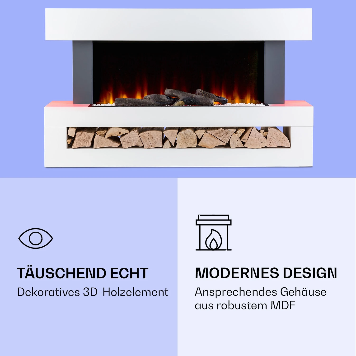 Studio Light & Fire 3 Smart Kamin 1000/2000W MDF WiFi-Steuerung 5 Studio Light & Fire 3 Smart Kamin 1000/2000W MDF WiFi-Steuerung – Bild 5