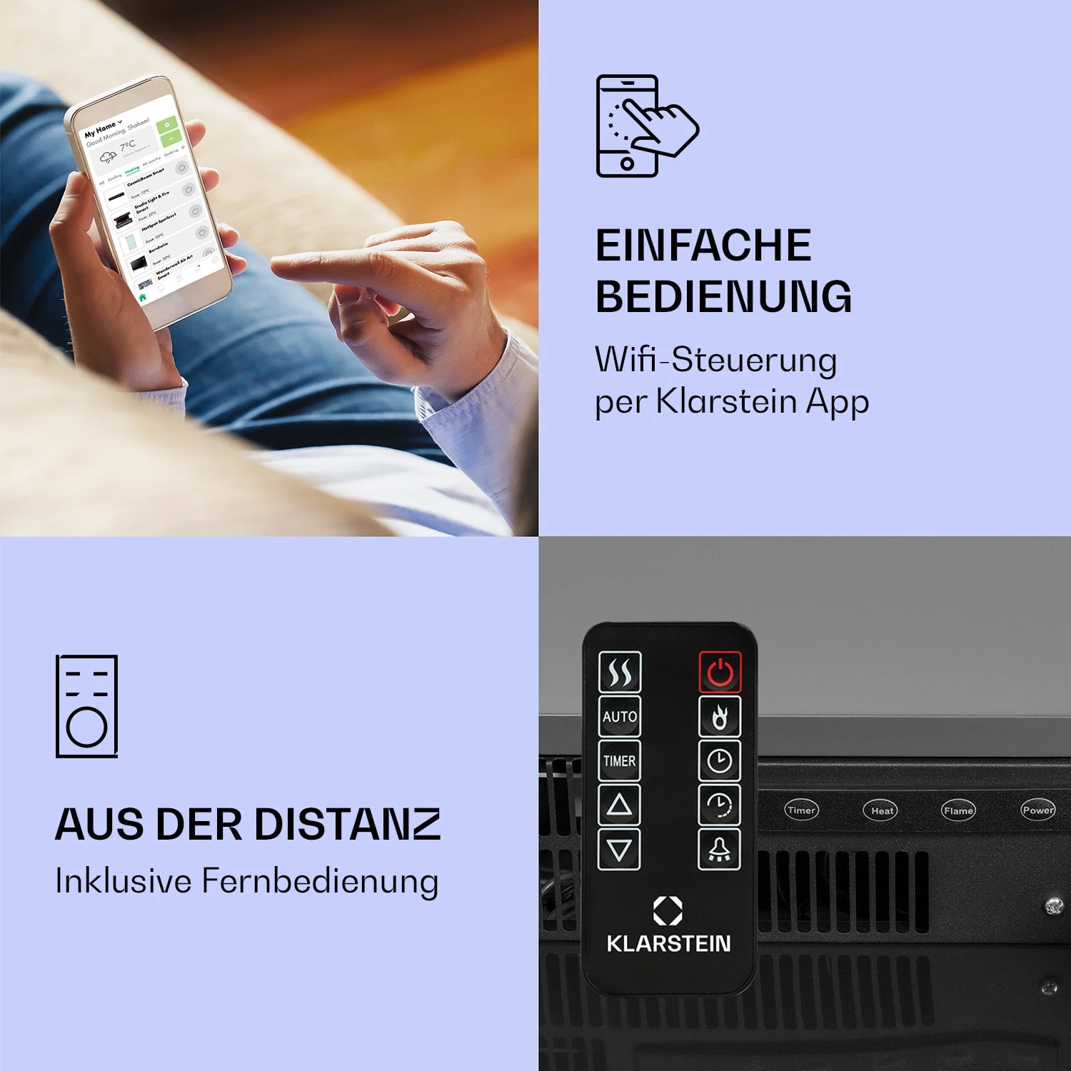 Studio Light & Fire 1 Smart Kamin 1000/2000W MDF WiFi-Steuerung 2 Studio Light & Fire 1 Smart Kamin 1000/2000W MDF WiFi-Steuerung – Bild 2