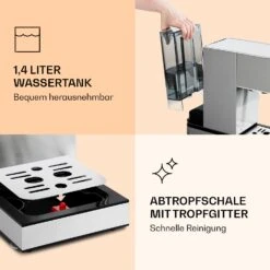 Pausa Espressomaker 1350 Watt 20 Bar Druck Wassertank: 1,4 Liter Edelstahl 14 Pausa Espressomaker 1350 Watt 20 Bar Druck Wassertank: 1,4 Liter Edelstahl -Haushaltsgeräte Rabatte 10038393 de 0007 logo