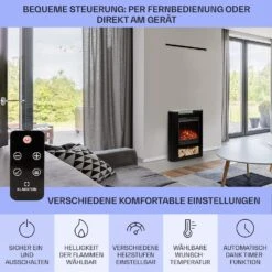 Studio 5 Arc Elektrokamin 1800 W LED-Flammen Heizlüfter Fernbedienung -Haushaltsgeräte Rabatte 10038401 de 0006 usp