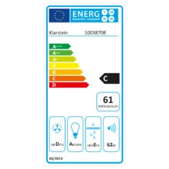 Futurelight Smart Inselabzugshaube Umluft 420m³/h LED Edelstahl -Haushaltsgeräte Rabatte 10038708 energy label