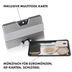 NANO Slim Wallet Geldbörse Extra-flach 12 Karten Münzfach Aluminium -Haushaltsgeräte Rabatte 10038720 de 0004 logo