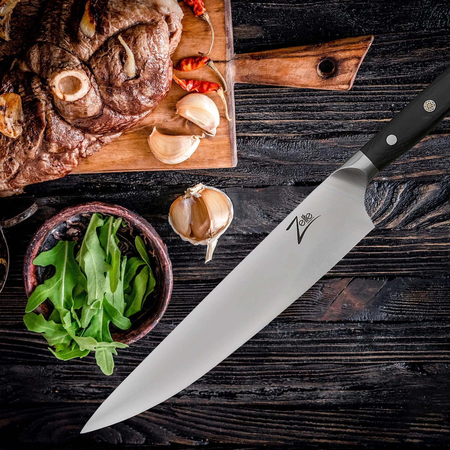 Alpha-Royal German 10" Kochmesser 56 HCR Edelstahl 5 Alpha-Royal German 10" Kochmesser 56 HCR Edelstahl – Bild 5