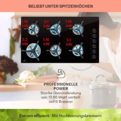 Trifecta 6 Gaskochfeld 6-flammig Gusseisen Glaskeramik -Haushaltsgeräte Rabatte 10039422 de 0003 usp