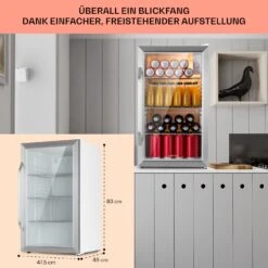 Beersafe XXL Crystal White Kühlschrank 80 Ltr Panoramaglas Edelstahl -Haushaltsgeräte Rabatte 10039424 DE 0006 usp