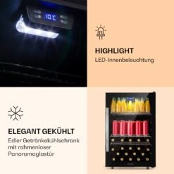 Beersafe 5XL Kühlschrank 148 Liter 3 Böden Panoramaglastür Edelstahl -Haushaltsgeräte Rabatte 10039512 de 0004 logo