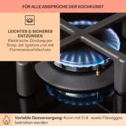 Illuminosa Domino Gaskochfeld 2-flammig Sabaf-Brenner Glaskeramik -Haushaltsgeräte Rabatte 10039896 de 0005 usp