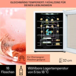 Shiraz 16 Quartz Weinkühlschrank 42l Touch-Bedienfeld 160 W 5-18 °C -Haushaltsgeräte Rabatte 10039901 DE 0003 usp