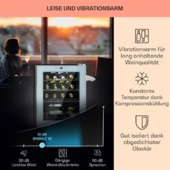 Shiraz 16 Quartz Weinkühlschrank 42l Touch-Bedienfeld 160 W 5-18 °C -Haushaltsgeräte Rabatte 10039901 DE 0004 usp