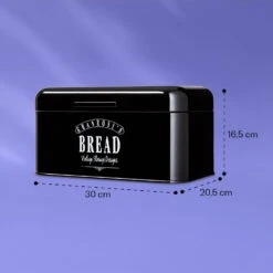 Delaware Brotkasten Metall 30 X 16 X 20,5 Cm Klappdeckel Lüftungslöcher -Haushaltsgeräte Rabatte 10039910 yy 0006 dimensions