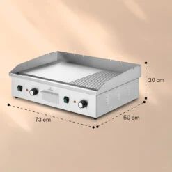 Grillmeile 4400 Elektrogrill Plancha 2x2200W Grillplatte Edelstahl -Haushaltsgeräte Rabatte 10039915 yy 0008 dimensions