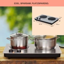 Ramsey Doppel-Kochfeld 2400W 11 Leistungsstufen Glaskeramik -Haushaltsgeräte Rabatte 10040070 de 0006 usp