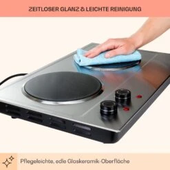 Ramsey Doppel-Kochfeld 2400W 11 Leistungsstufen Glaskeramik -Haushaltsgeräte Rabatte 10040070 de 0008 usp