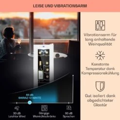 Shiraz 12 Slim Uno Weinkühlschrank 32l/12Fl.Touch 85 W 5-18 °C LED -Haushaltsgeräte Rabatte 10040213 de 0004 usp