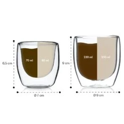 Glaswerk Mirano Doppelwandige Thermogläser Set Handgemacht Borosilikatglas -Haushaltsgeräte Rabatte 10040321 yy 0007 dimensions