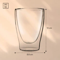 DUOS Doppelwandiges Glas | Thermoglas | 310 Ml | Trinkglas | Espressoglas, Teeglas, Shotglas | Für Heiße Und Kalte Getränke | Borosilikatglas| Hitze- Und Kältebeständig | Handgemacht | Spülmaschinenfest | Schwebe-Effekt -Haushaltsgeräte Rabatte 10040364 yy 0007 logo