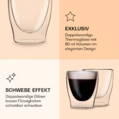 DUOS Doppelwandiges Glas 80 Ml Trinkglas Espresso Borosilikatglas -Haushaltsgeräte Rabatte 10040378 de 0006 logo
