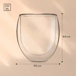 Glas Ice Mit Teeblume 320 Ml Doppelwandiges Borosilikatglas -Haushaltsgeräte Rabatte 10040451 yy 0007 dimensions