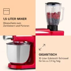 Renata Rossa Küchenmaschine 3-in-1 2000W 2,7PS 5Ltr Edelstahl BPA-frei -Haushaltsgeräte Rabatte 10040499 de 0006 logo