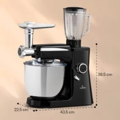 Renata Rossa Küchenmaschine 3-in-1 2000W 2,7PS 5Ltr Edelstahl BPA-frei -Haushaltsgeräte Rabatte 10040500 yy 0008 dimensions
