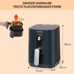 Crisp-Pro Heißluftfritteuse Air Fryer 1400W 2,8 Ltr Timer Edelstahl -Haushaltsgeräte Rabatte 10040698 de 0006 usp