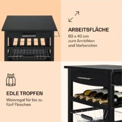 Louisiana Servierwagen Küchenwagen 5 Etagen Holz Handtuchhalter Mobil -Haushaltsgeräte Rabatte 10041123 de 0003 logo