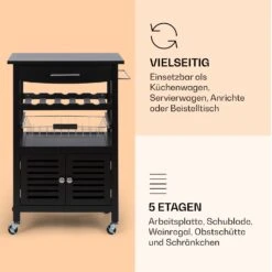 Louisiana Servierwagen Küchenwagen 5 Etagen Holz Handtuchhalter Mobil -Haushaltsgeräte Rabatte 10041123 de 0004 logo