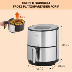 Klarstein Crisp-Pro 4,3L Air Fry Stainless Steel -Haushaltsgeräte Rabatte 10041145 de 0006 logo