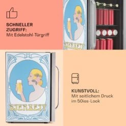 Beersafe 70 Bierzeit Edition Kühlschrank 70 Liter 3 Böden Panoramaglastür Edelstahl -Haushaltsgeräte Rabatte 10041175 de 0004 usp