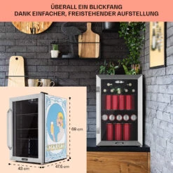 Beersafe 70 Bierzeit Edition Kühlschrank 70 Liter 3 Böden Panoramaglastür Edelstahl -Haushaltsgeräte Rabatte 10041175 de 0007 usp